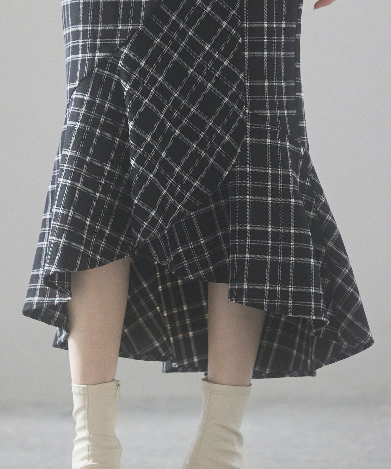 チェック柄 楽天市場】チェック・オン・チェック ライトグレー生地xオレンジ