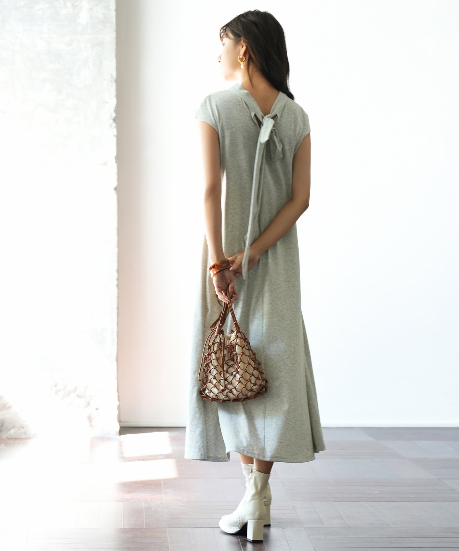 pleats please PAUSE グレー ロングワンピース PLEATS PLEASE ISSEY MIYAKE - プリーツプリーズ イッセイミヤケ