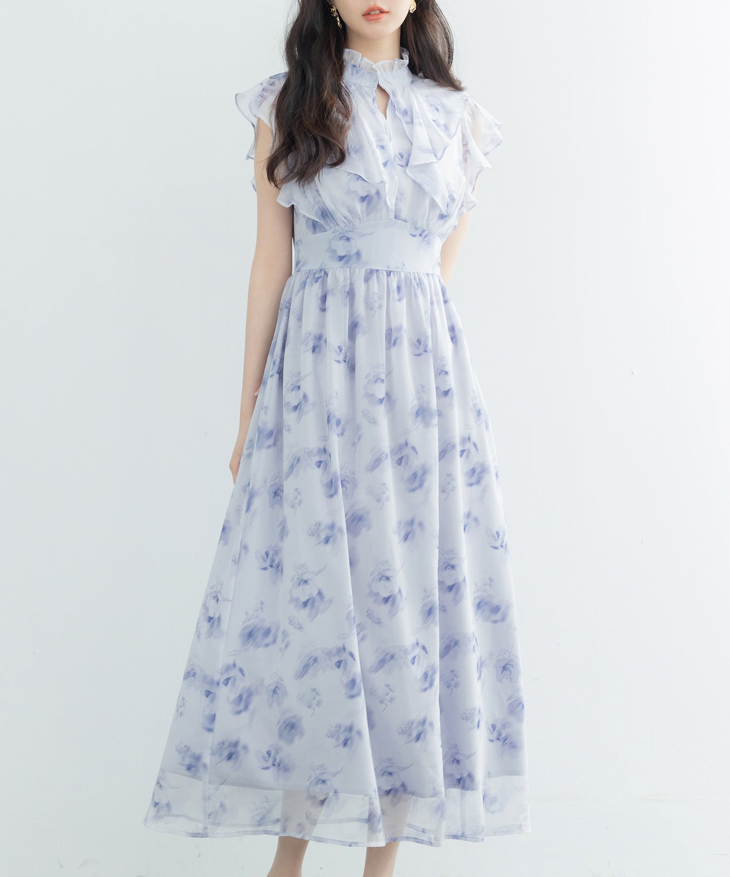 【美品/シルク100】Grace Class 花柄シフォンリボントップス 36 Grace Class - 【美品/シルク100】Grace Class 花柄シフォンリボン