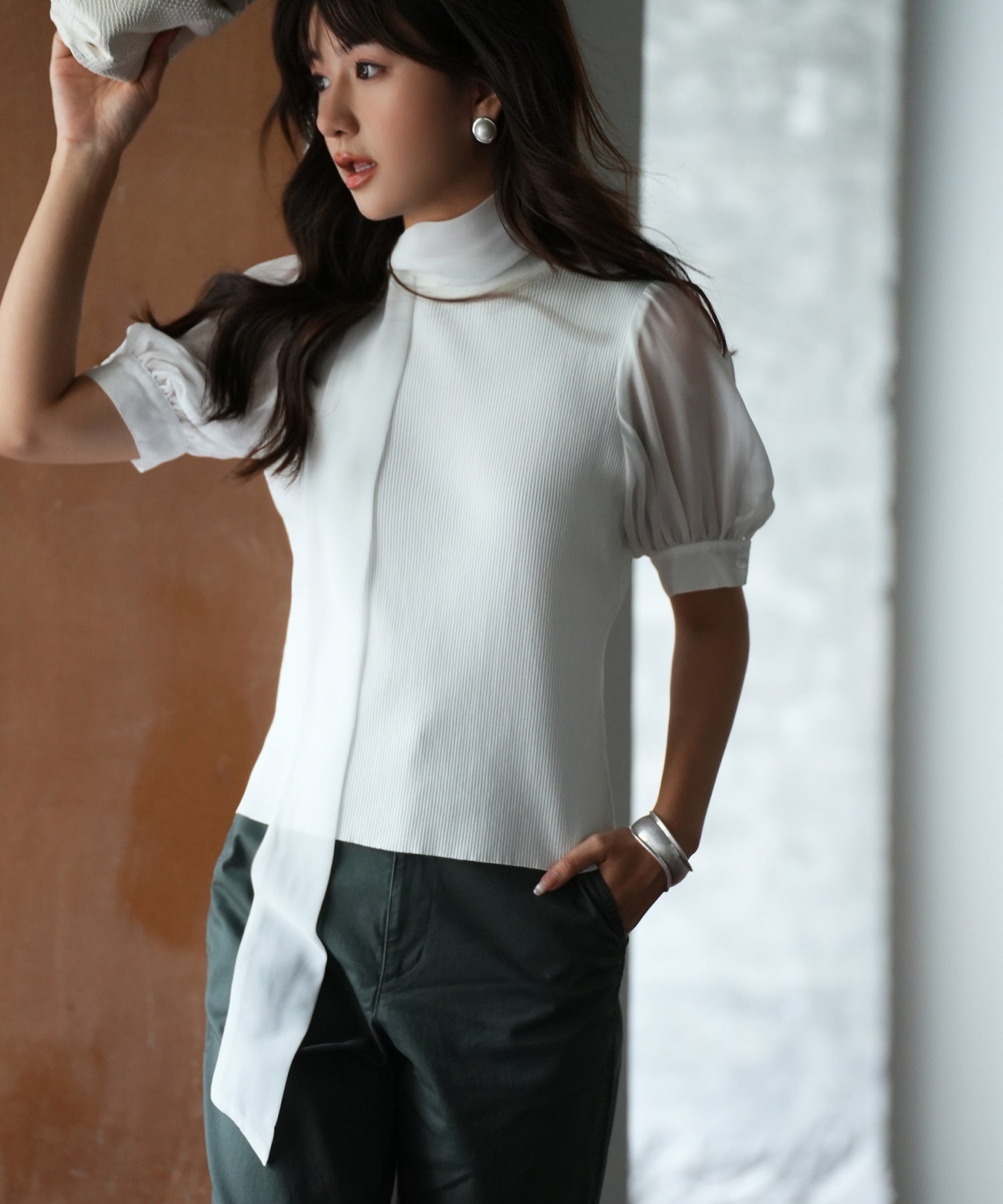 FOXEY シフォンスリーブニット \"Chiffon Shade\" FOXEY シフォンスリーブニット 