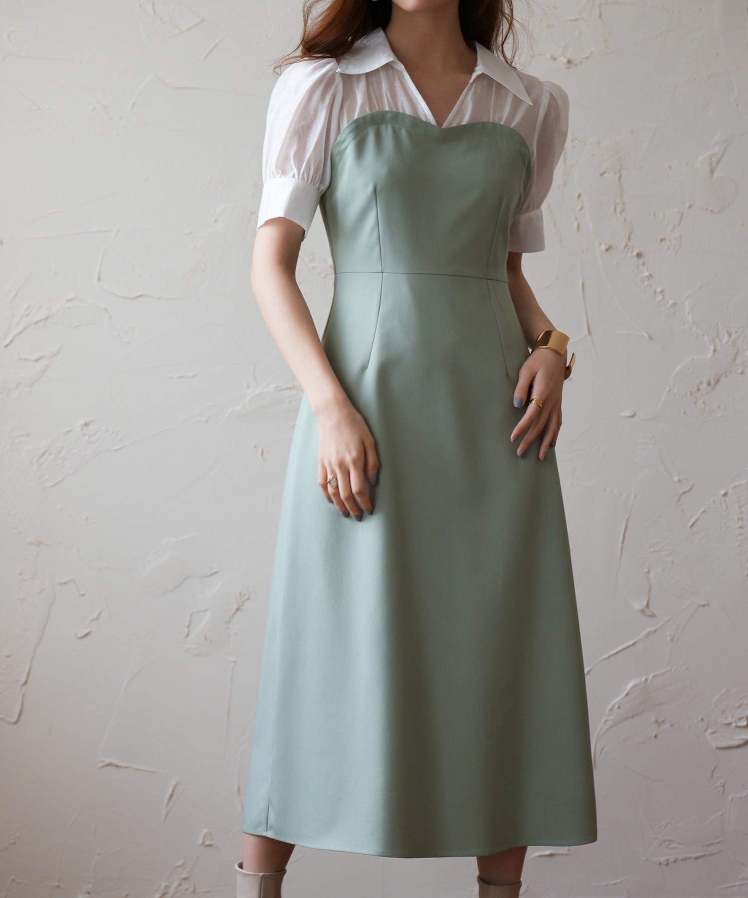 ドッキングビスチェロング丈ワンピースsdp0084 グリーン – [公式