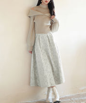 フクレジャガードフレアハイウエストスカートsdp0118 グレー