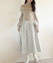 フクレジャガードフレアハイウエストスカートsdp0118 グレー