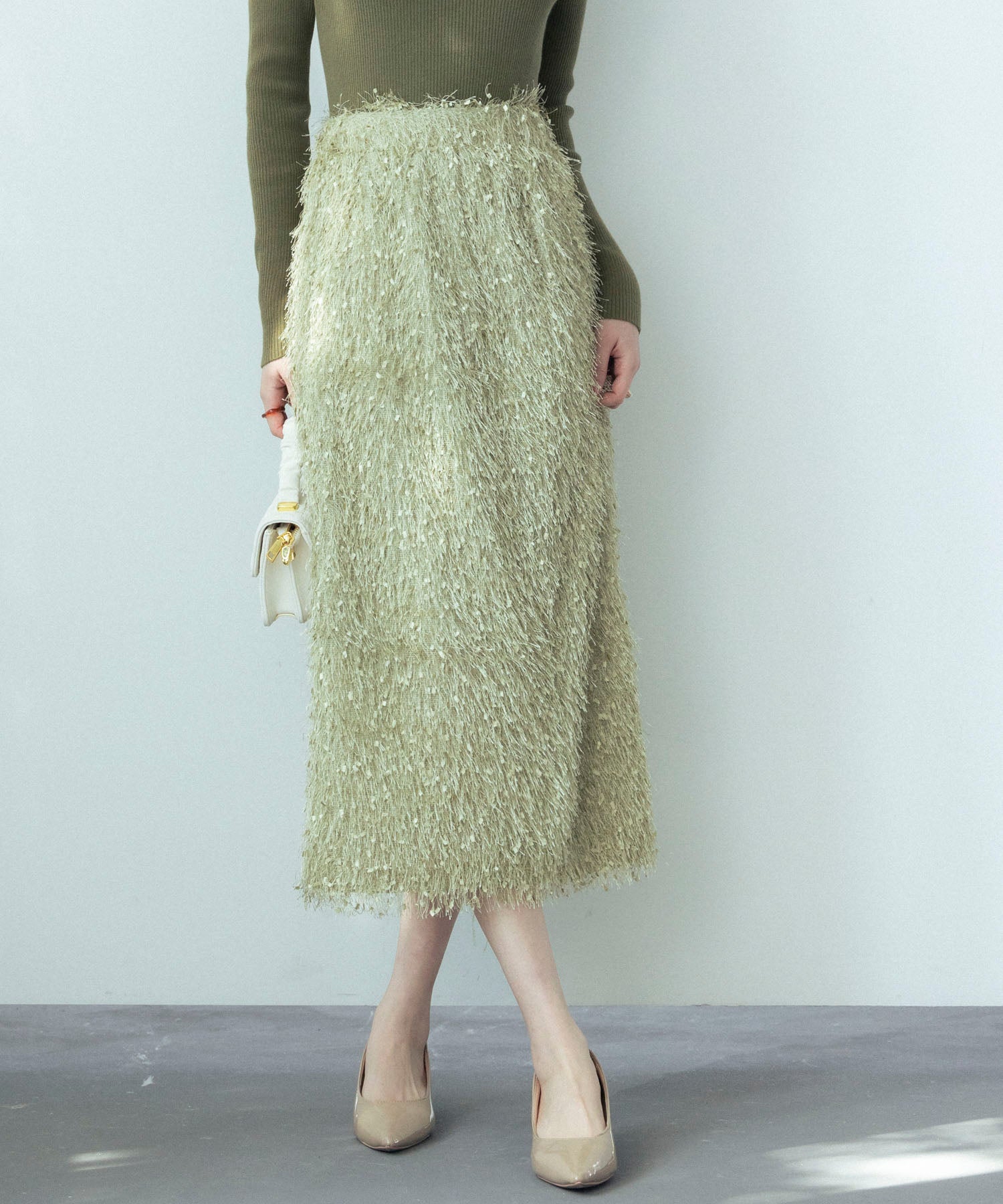 ふわふわシャギーナロースカートsdp0134 グリーン – [公式]SAISON DE