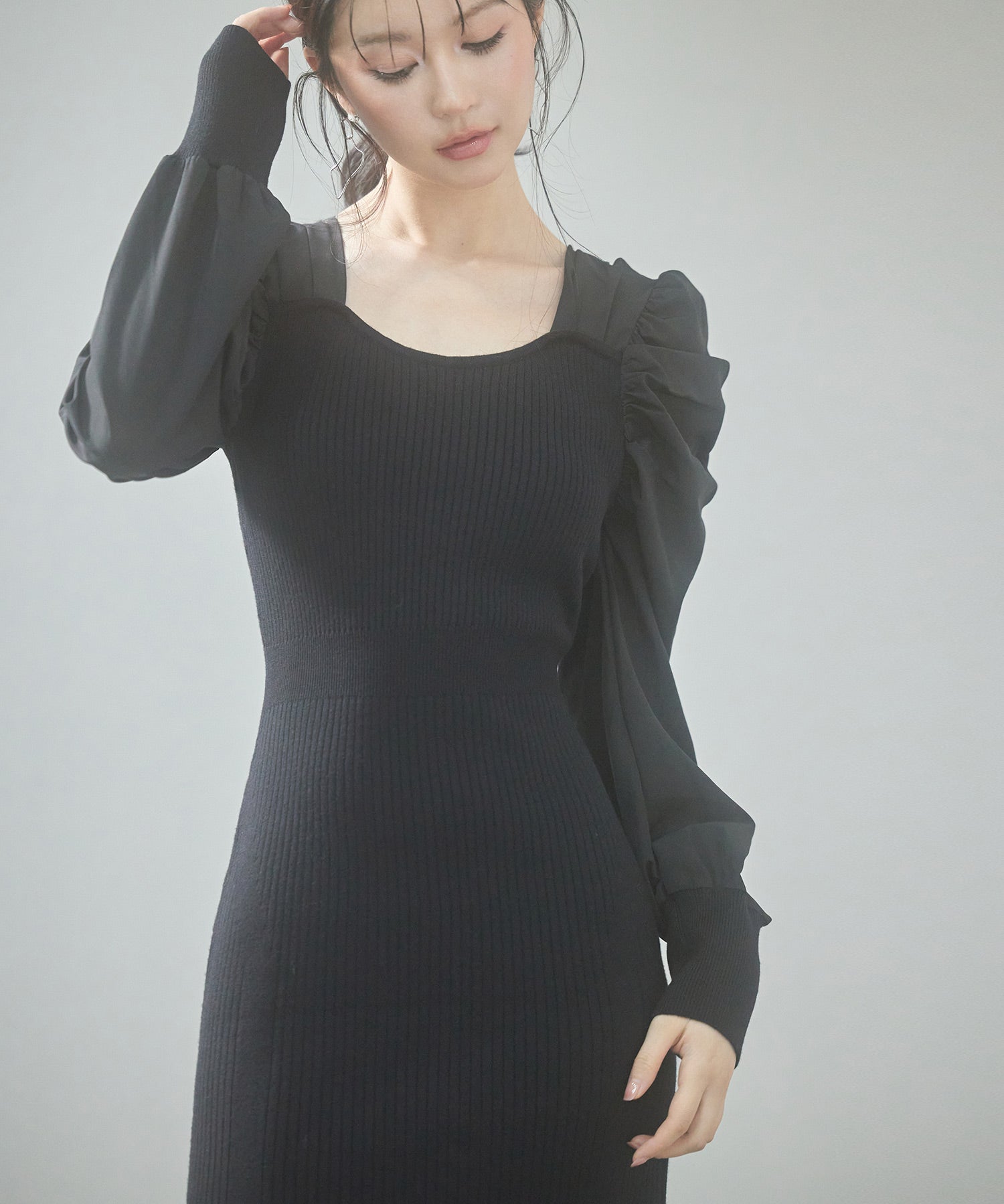 スクエアネックマーメイドニットワンピースsdp0179b