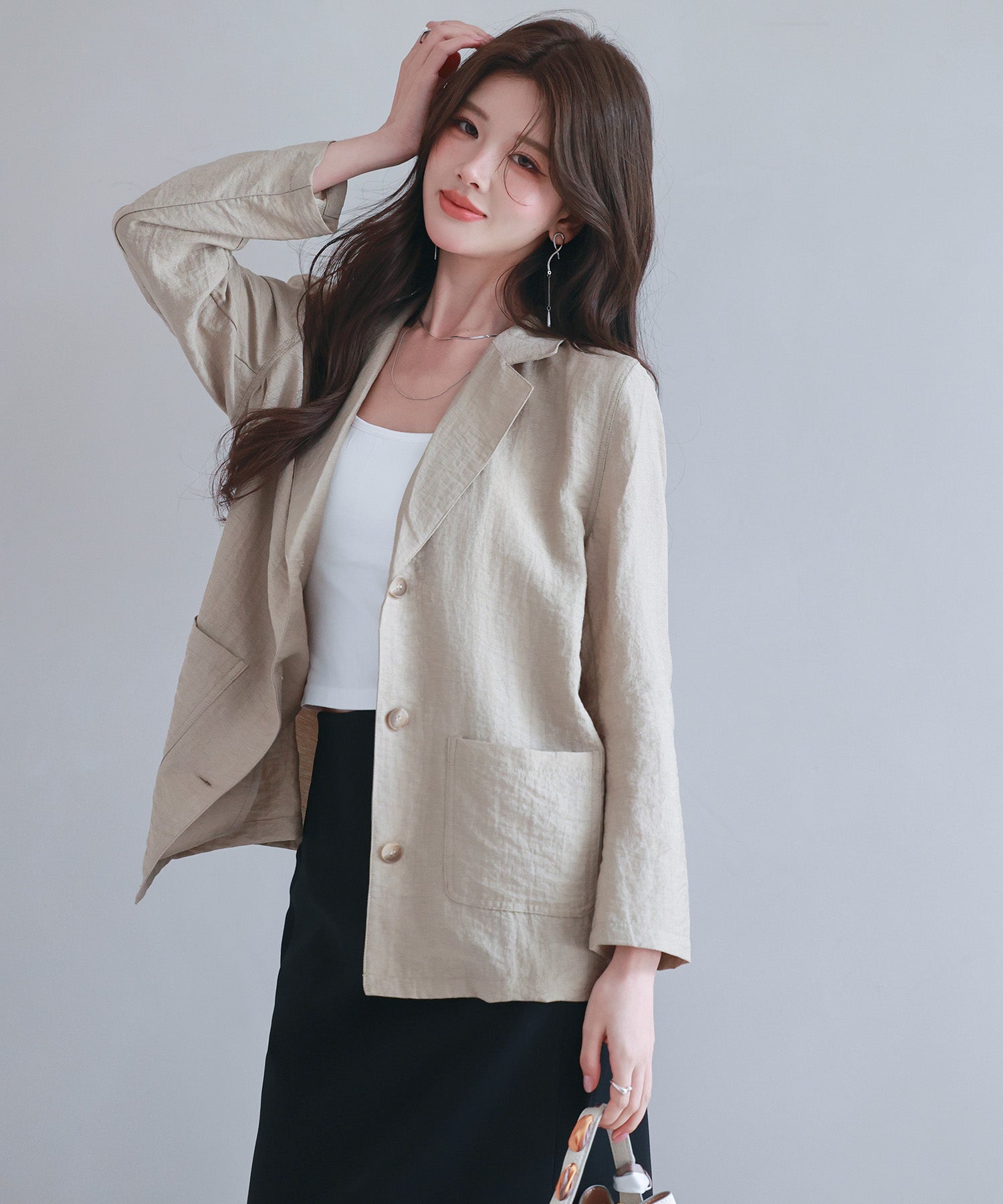 新品　自由区　ハンディテーラードジャケット　ベージュ 自由区 【WEB限定】ハンディ テーラード ジャケット （ベージュ