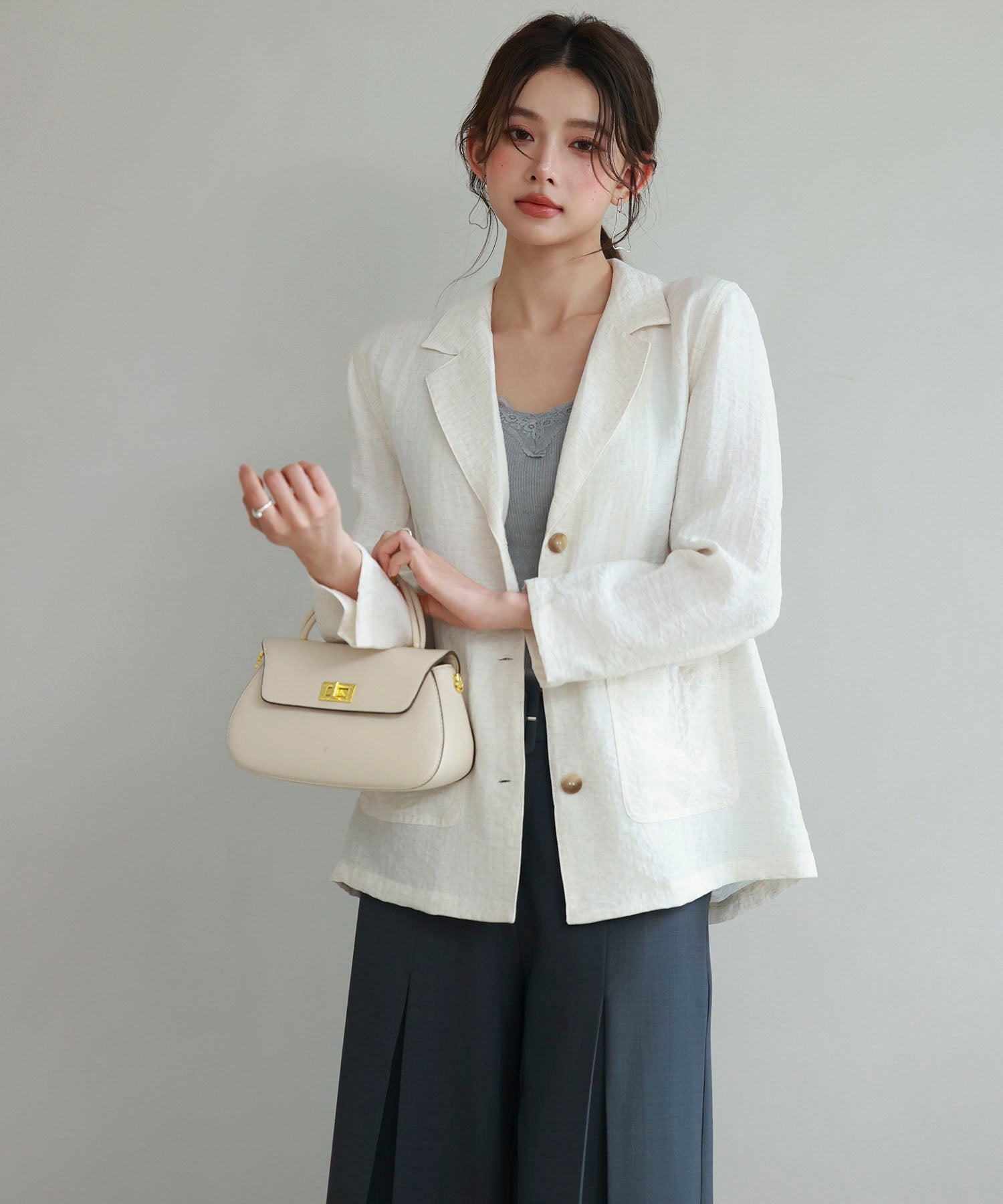 フロントポケットテーラードジャケットsdp0257 アイボリー