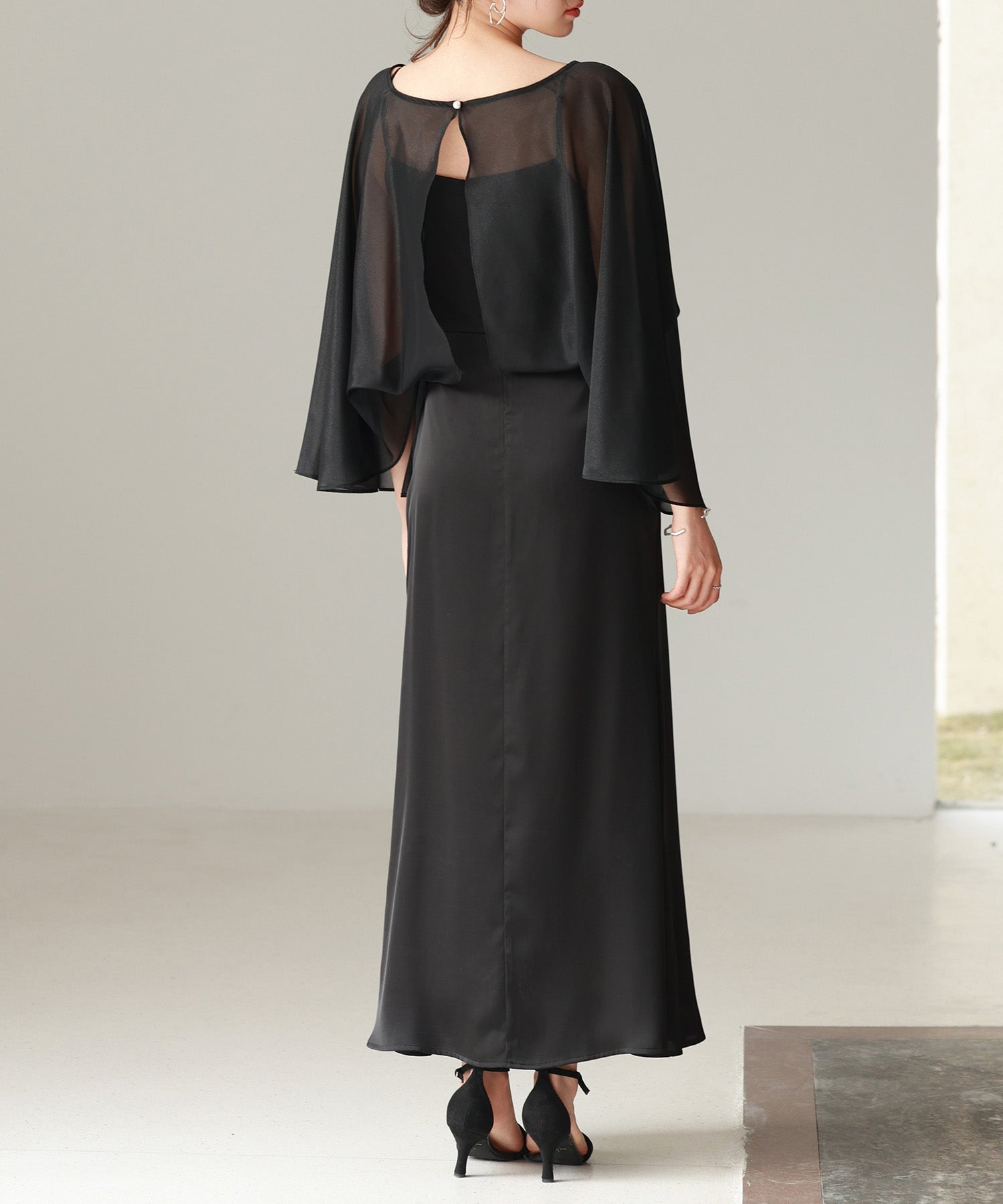 異素材ドッキングロング丈ワンピースsdp0269 ブラック – [公式