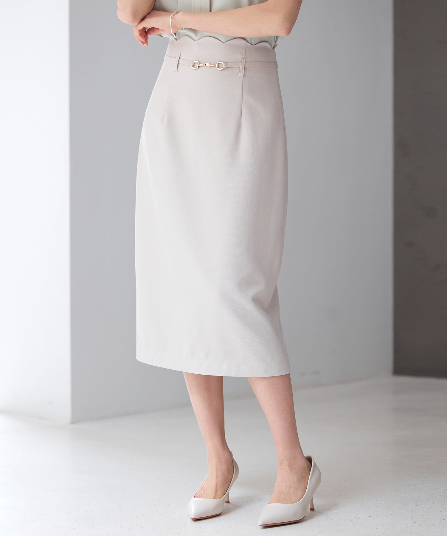 スカラップハイウエストスカートsdp0291 ベージュ – [公式]SAISON DE