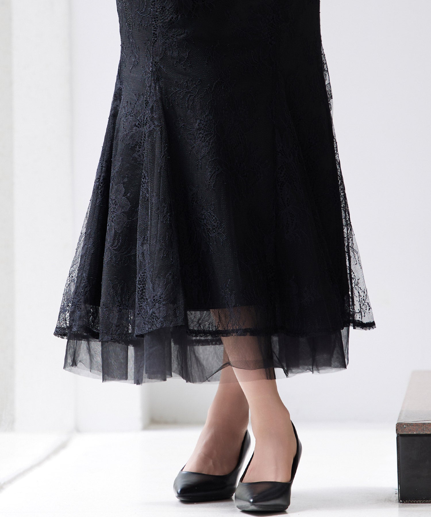 新品✩maison celon 遊ばそ shirring drape dress 黒