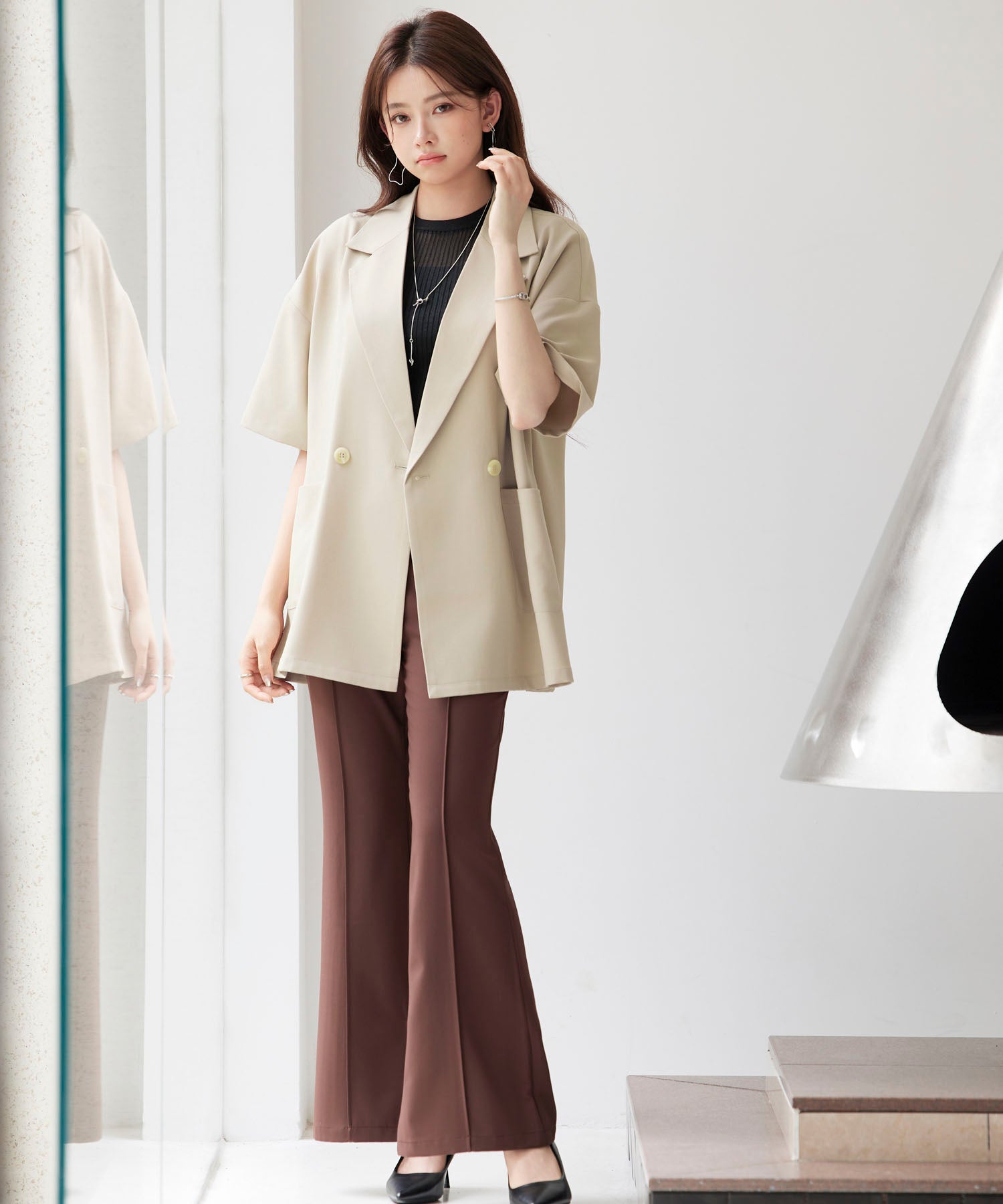 テーラード半袖ジャケットsdp0314 ベージュ – [公式]SAISON DE