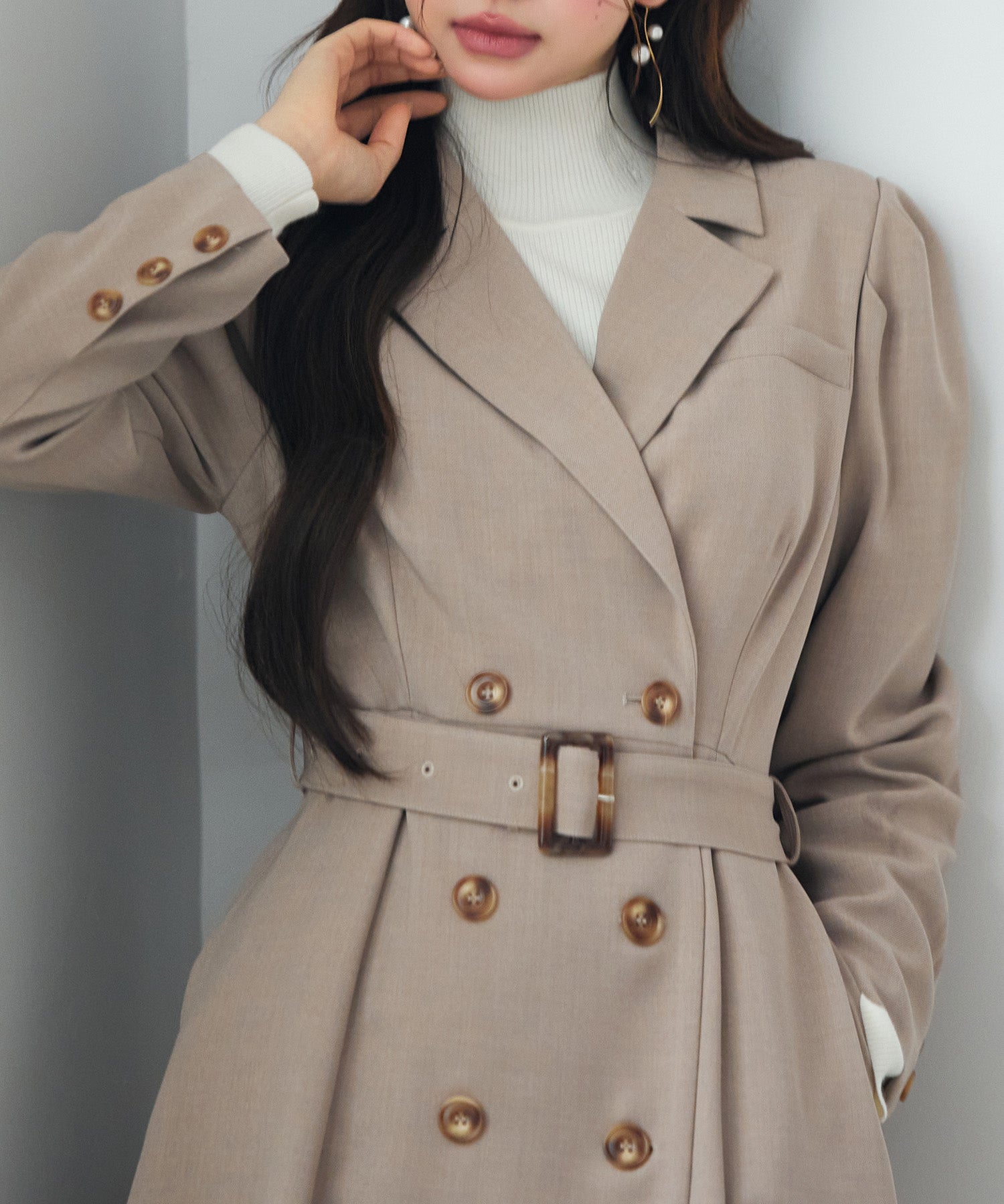 ダブルブレスト ロングコート　マキシ丈 送料無料】コート ロングコート マキシ丈コート アウター ジャケット