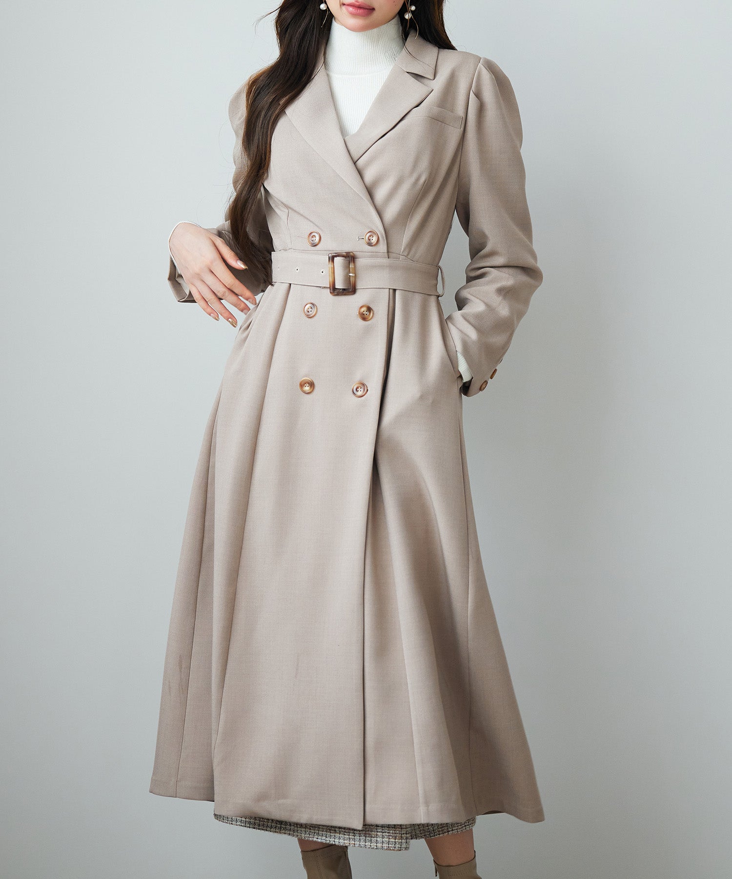 美品　ルイヴィトン　ベージュ トレンチコート ダブルブレスト　コート 美品 ルイヴィトン ベージュ トレンチコート ダブルブレスト コート