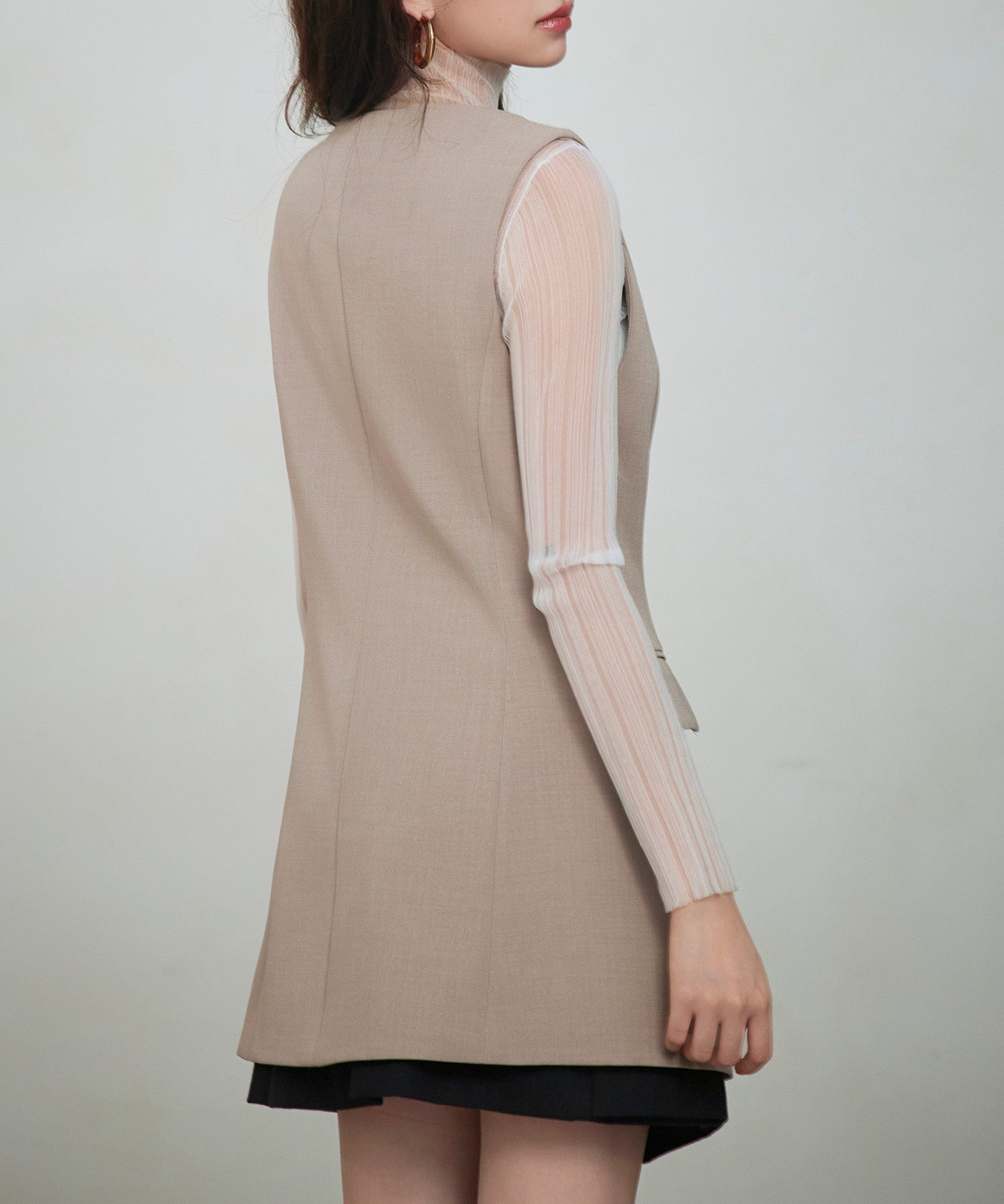 ノーカラーダブルブレストベストsdp0317 ベージュ – [公式]SAISON DE