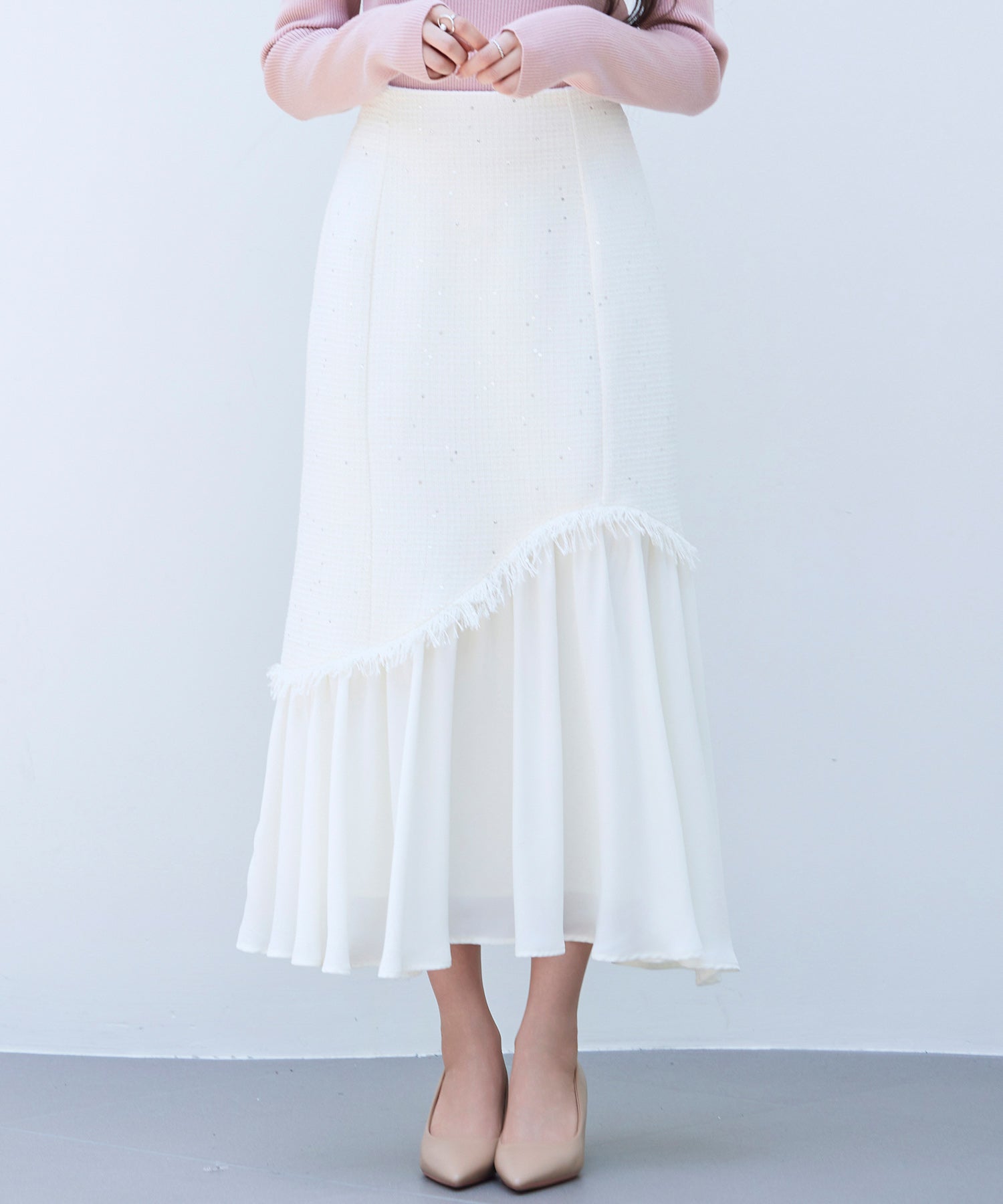 ドッキングアシンメトリースカートsdp0320 アイボリー – [公式]SAISON