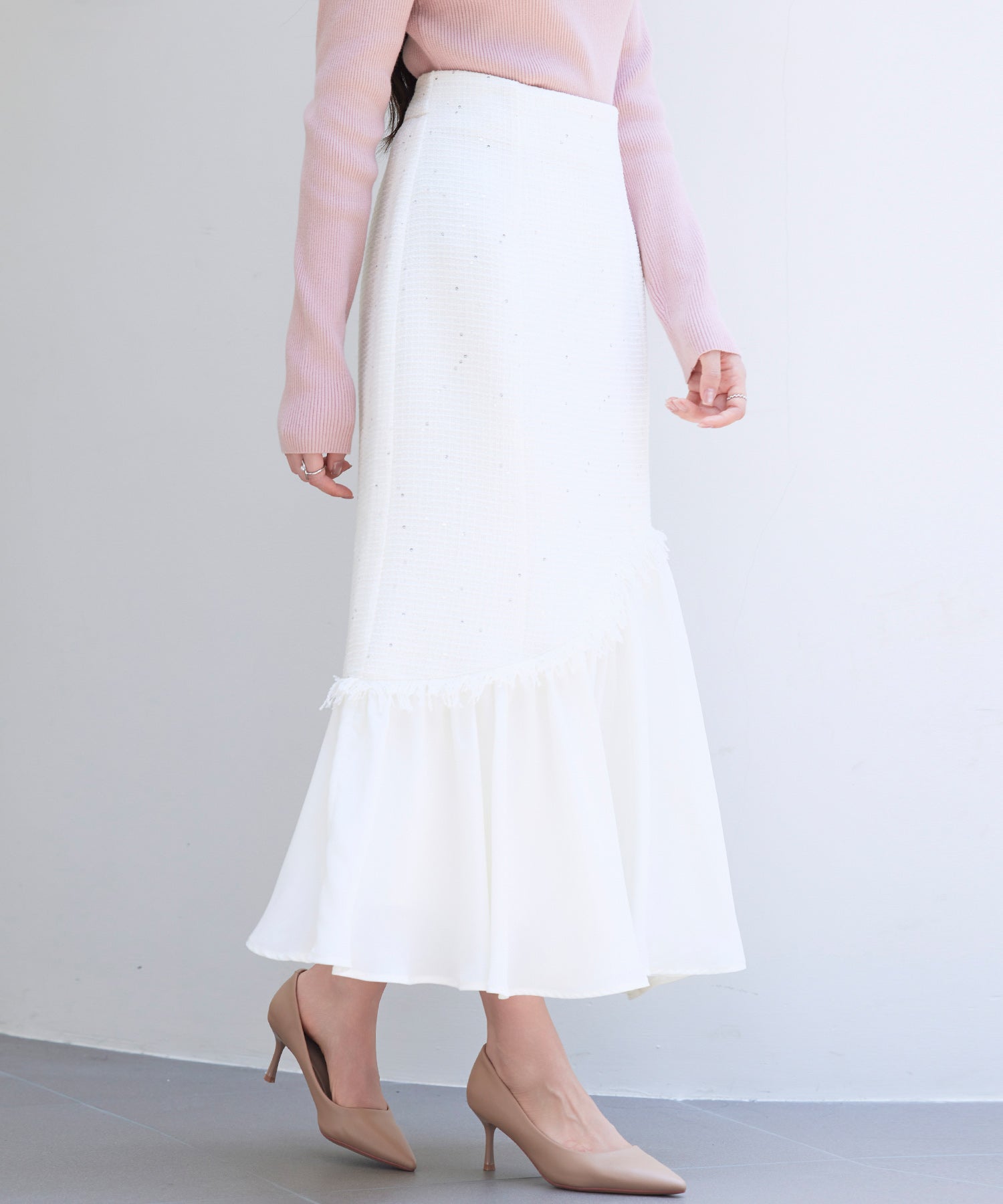 ドッキングアシンメトリースカートsdp0320 アイボリー – [公式]SAISON