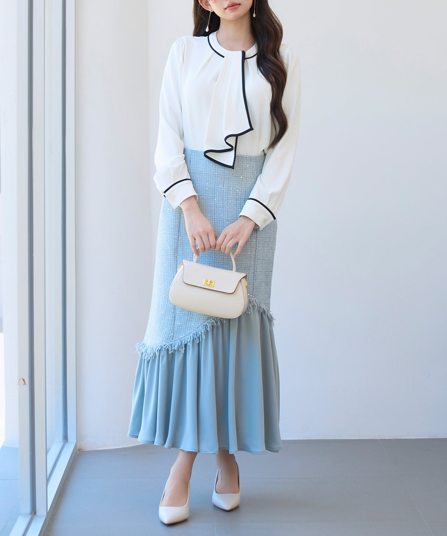 ドッキングアシンメトリースカートsdp0320 ブルーグレー – [公式