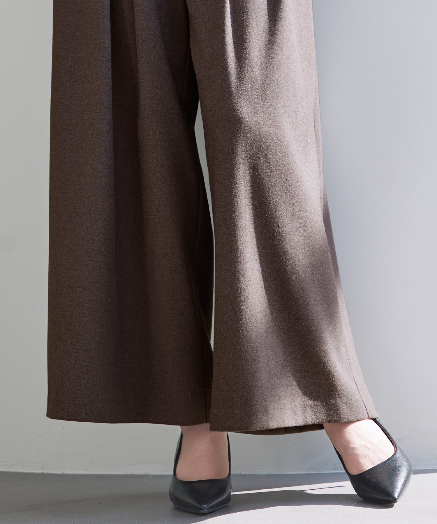 ハイウエストのセーラーワイドパンツsdp0327 ダークブラウン – [公式