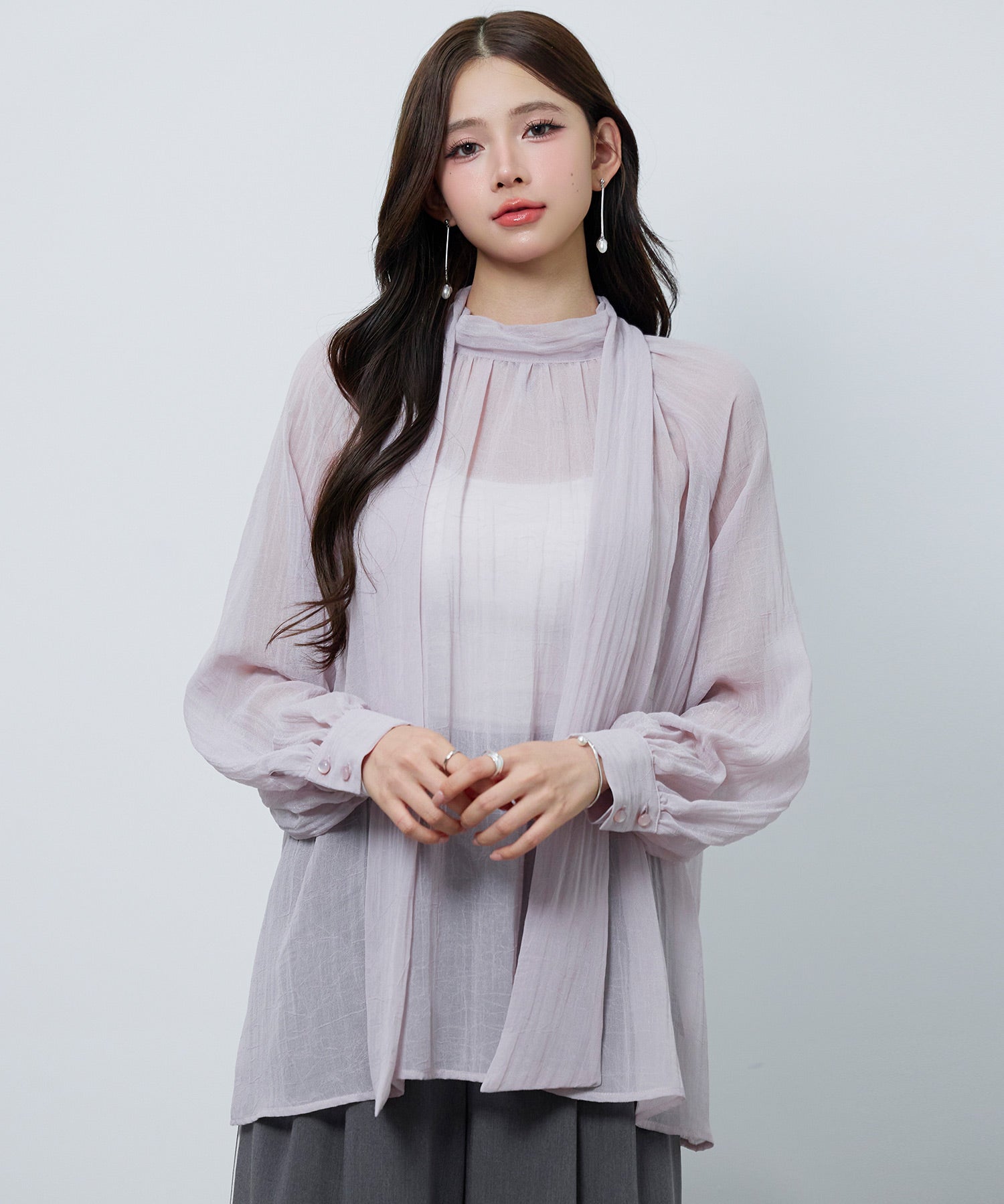 シフォンブラウスとインナー2点セットsdp0350-102-15