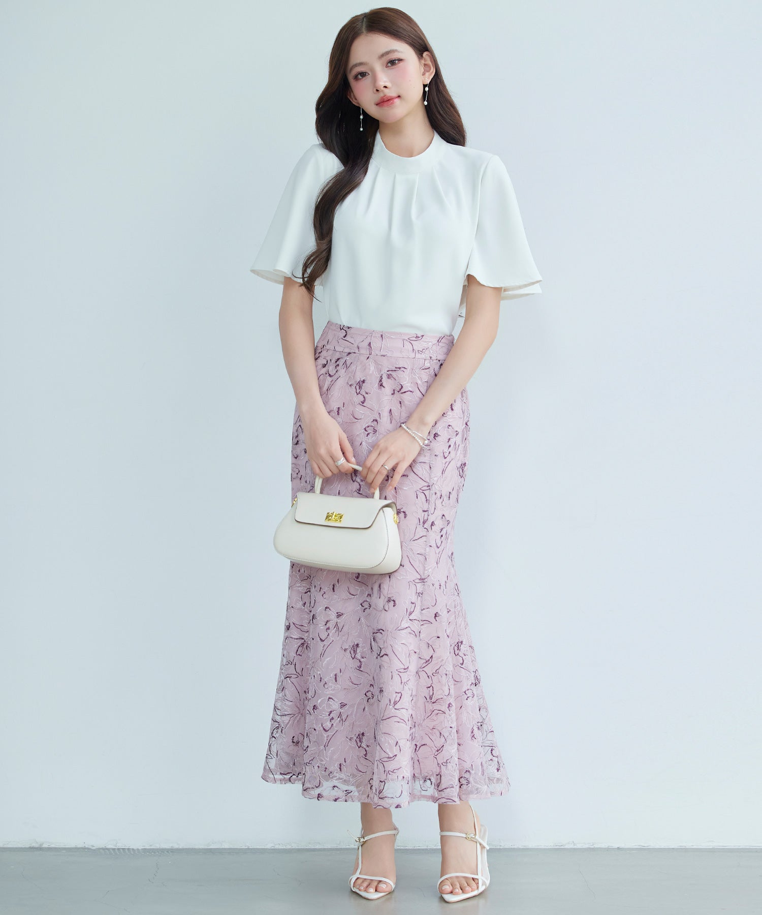 刺繡レースハイウエストスカートsdp0361 グリーン – [公式]SAISON DE