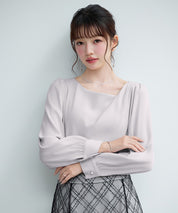 ニュアンスネック長袖ブラウス ｜ 全4色 × 3サイズ