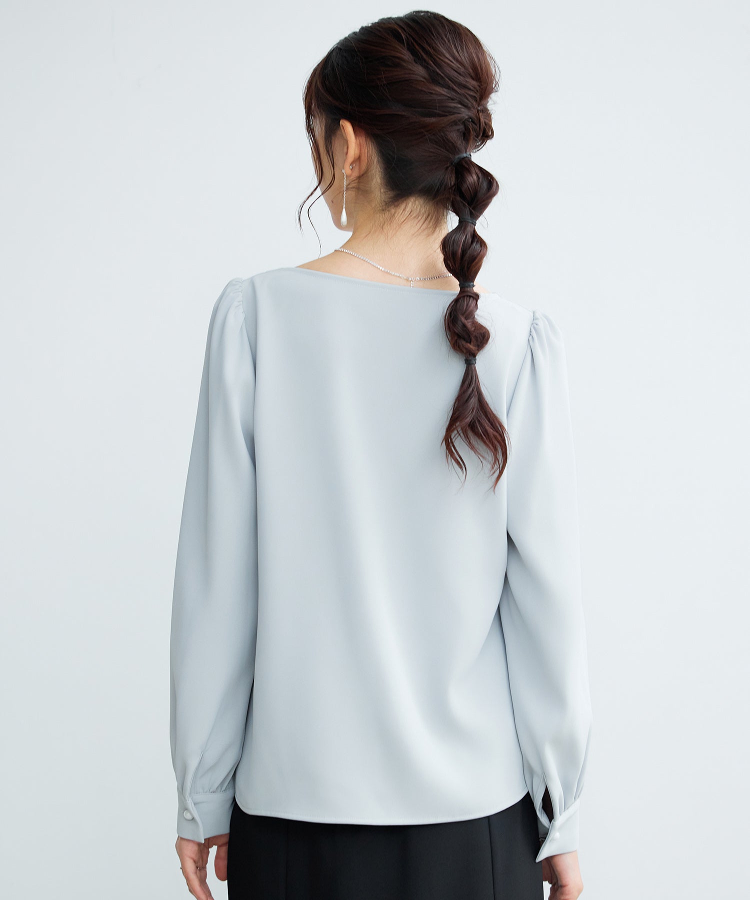 ニュアンスネック長袖ブラウスsdp0375 ミント