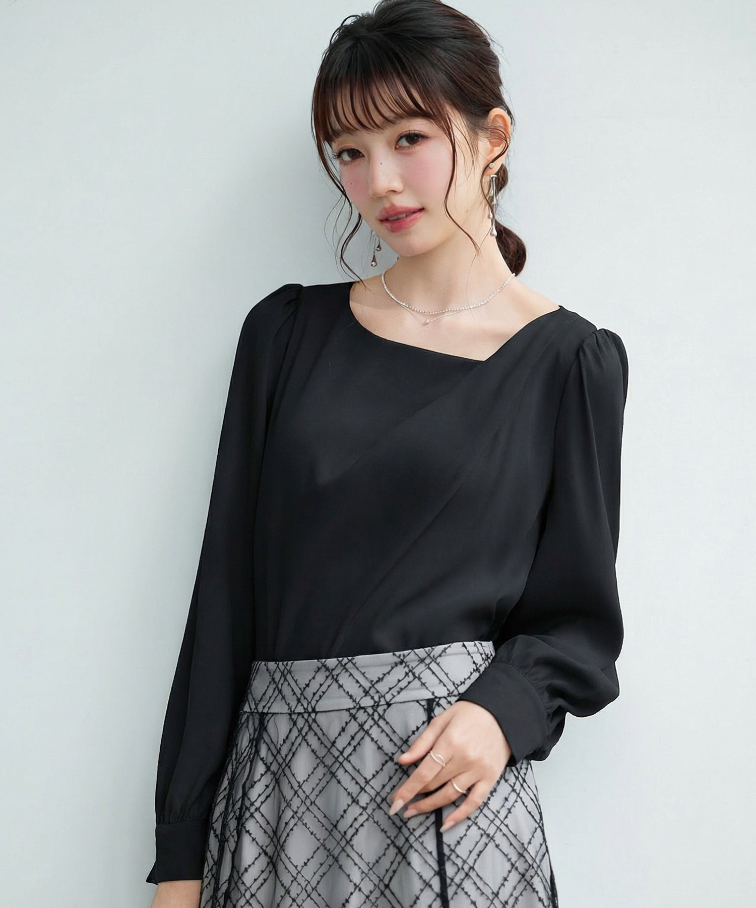 ニュアンスネック長袖ブラウスsdp0375-102-8