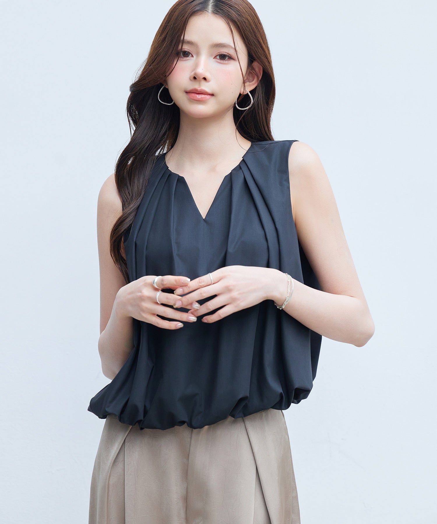 ノースリーブブバルーン裾ラウスsdp0382-102-8