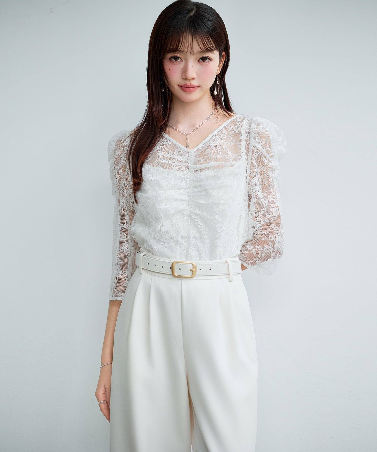 レースブラウス×インナーの2点セットsdp0383