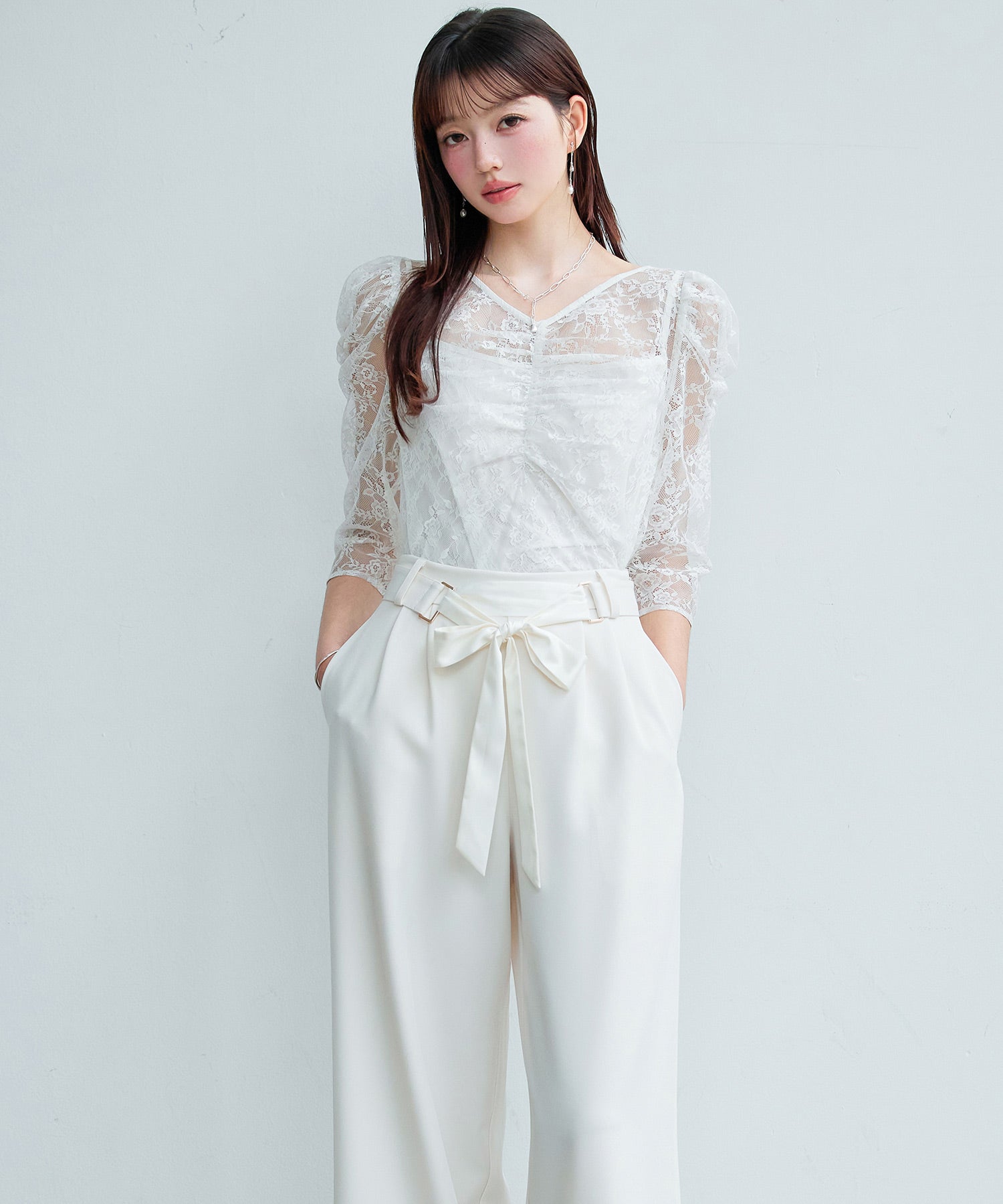 レースブラウス×インナーの2点セットsdp0383