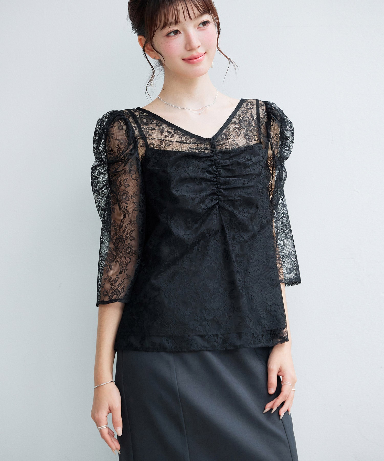 レースブラウス×インナーの2点セットsdp0383