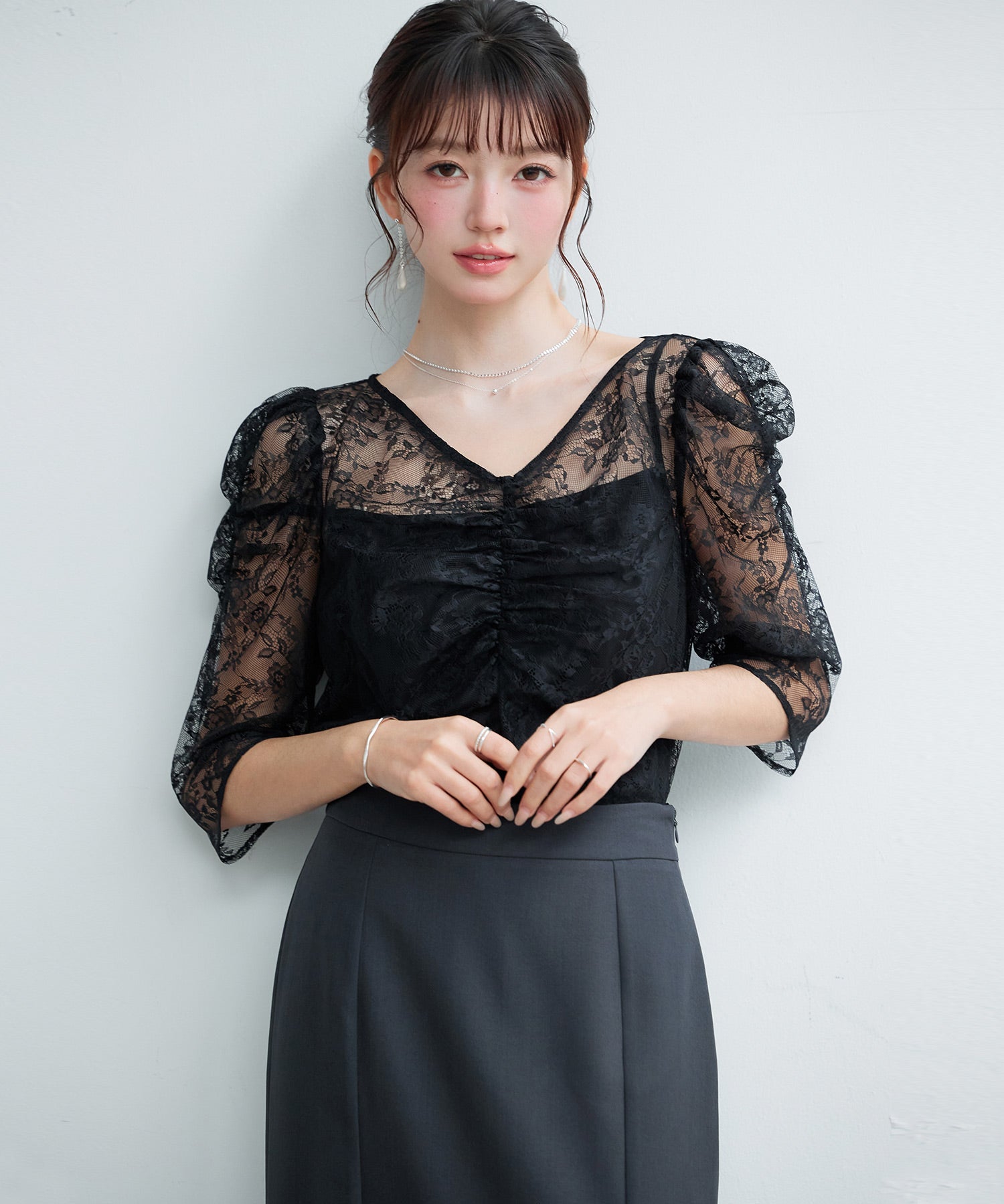 レースブラウス×インナーの2点セットsdp0383