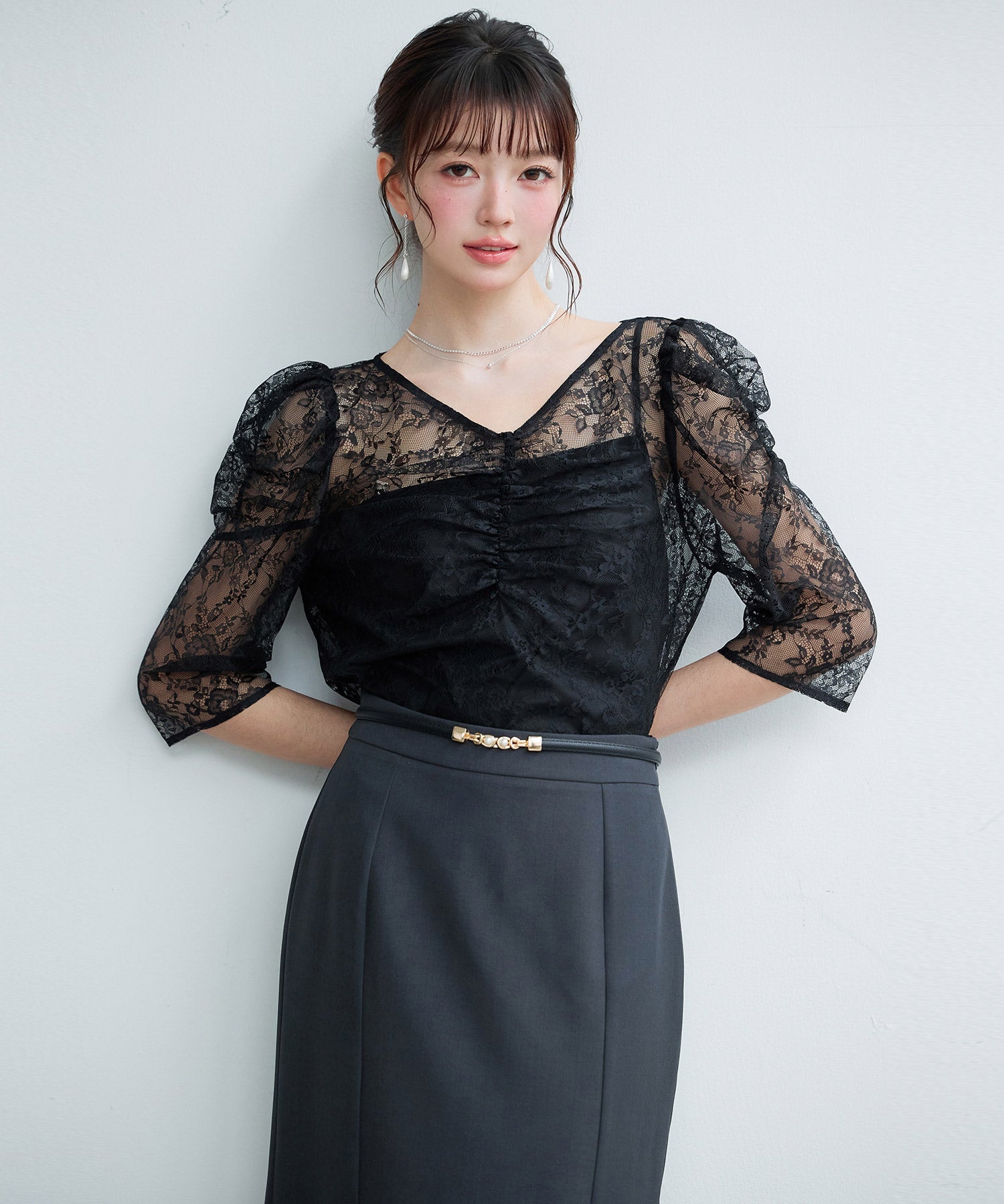 レースブラウス×インナーの2点セットsdp0383