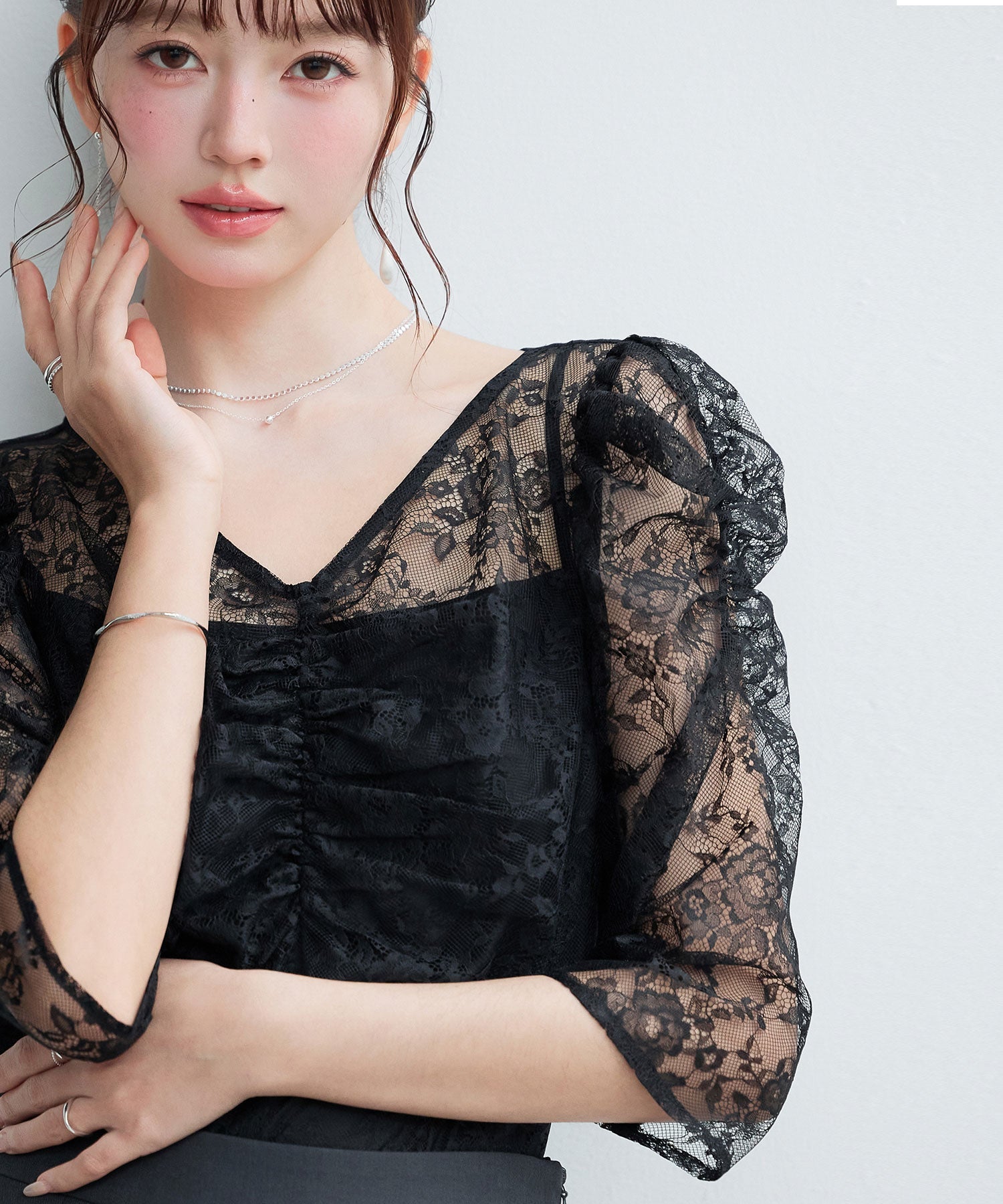レースブラウス×インナーの2点セットsdp0383