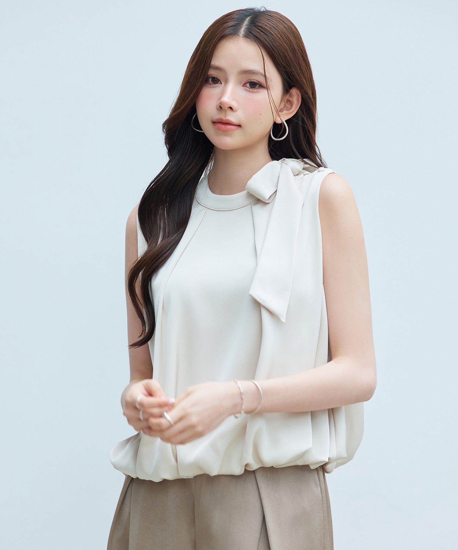 肩リボンノースリーブブラウスsdp0384-102-14