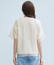 異素材ラグランスリーブTシャツsdp0386 ライトベージュ