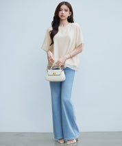 異素材ラグランスリーブTシャツsdp0386 ライトベージュ