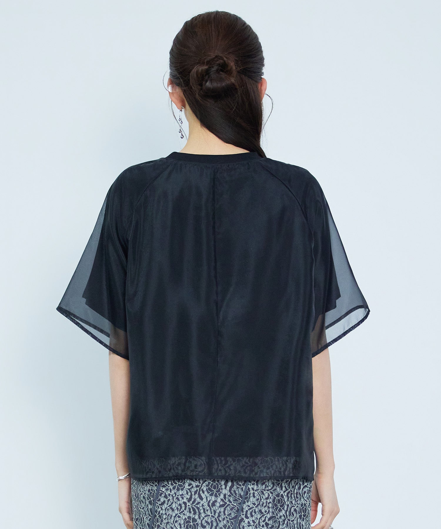 異素材ラグランスリーブTシャツsdp0386 ブラック