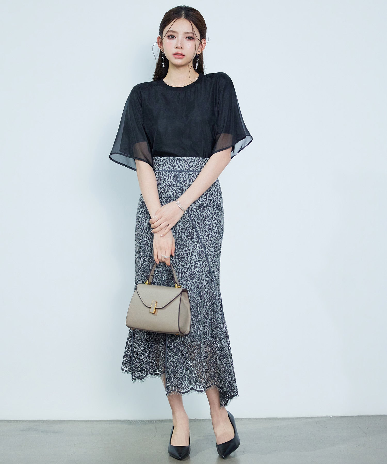 異素材ラグランスリーブTシャツsdp0386 ブラック