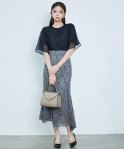 異素材ラグランスリーブTシャツsdp0386 ブラック