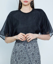 異素材ラグランスリーブTシャツsdp0386 ブラック