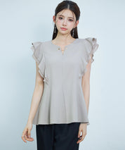 ダブルフリルキーネックブラウスsdp0394-102-149