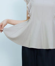 ダブルフリルキーネックブラウスsdp0394 オートミール