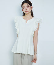 ダブルフリルキーネックブラウスsdp0394-102-38