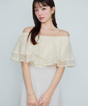 刺繡入りオーガンジーフリルブラウスsdp0396-102-38