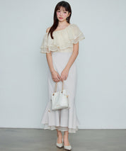 刺繡入りオーガンジーフリルブラウスsdp0396 アイボリー