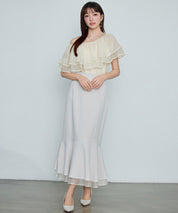 刺繡入りオーガンジーフリルブラウスsdp0396 アイボリー