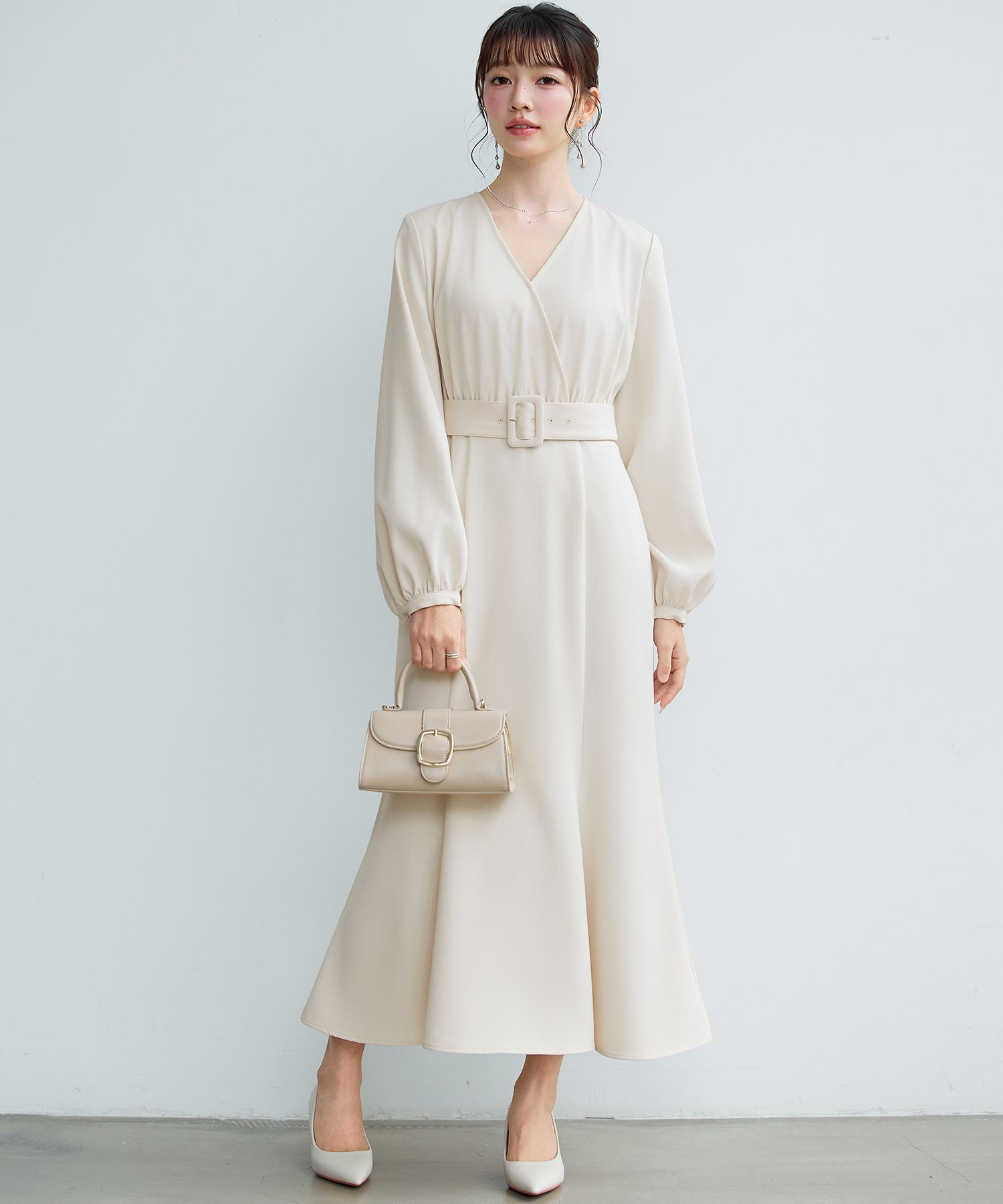 共布ベルト付きカシュクールワンピースsdp0401-102-14