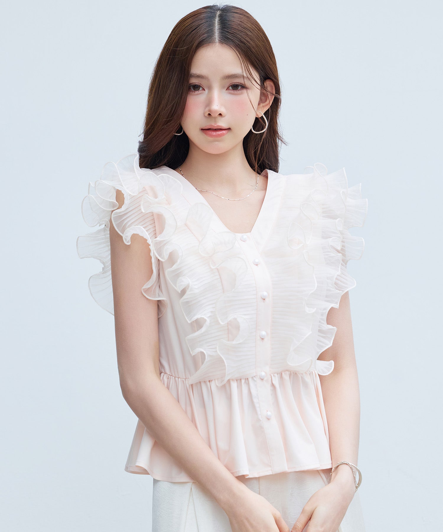 ラッフルフリルペプラムブラウスsdp0409-102-26