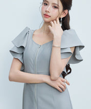 フロントジップロングワンピース ｜ 全3色 × 3サイズ